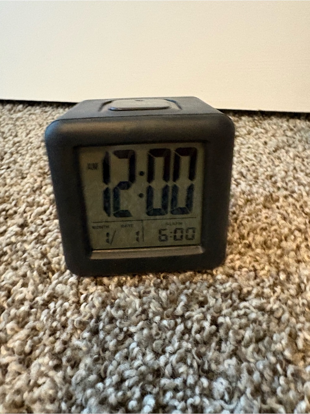 Digital Cube Alarm Clock in Black